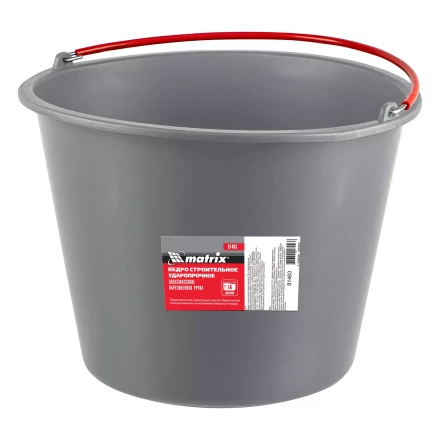 Ведро строительное пластмассовое Matrix 16 л, ударопрочное, обрезиненная ручка, 81463 купить в Тюмени