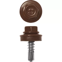 Саморезы ЗУБР "ПРОФЕССИОНАЛ" окраш., RAL 8017 шокол.-коричн., для крепл. кров. матер. к металл. констр., 5.5x25мм, 420шт 4-300315-55-025-8017