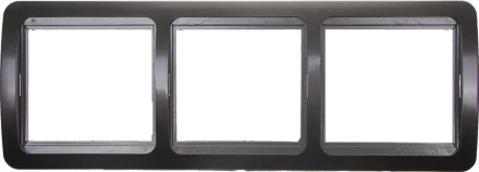 Панель СВЕТОЗАР &quot;ГАММА&quot; накладная, горизонтальная, цвет темно-серый металлик, 3 гнезда SV-54148-DM купить в Тюмени