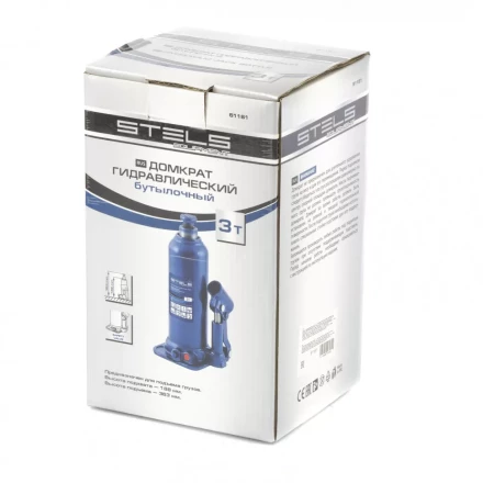 Домкрат гидравлический бутылочный 3 т h подъема 188-363 мм Stels 51161 купить в Тюмени