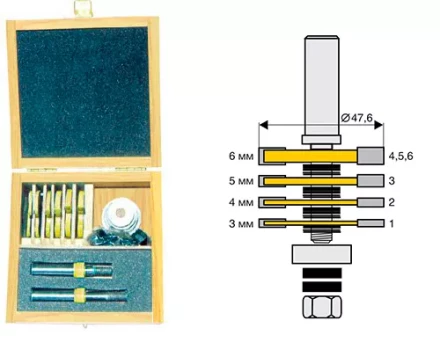 Набор фрез кром фальцевых 6шт 2хв 12мм 10593 купить в Тюмени
