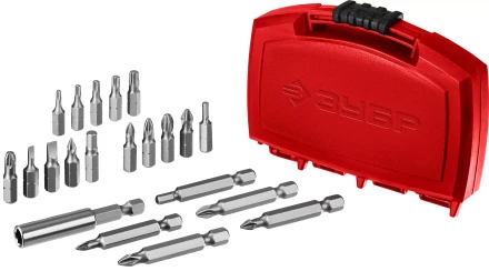 ЗУБР биты МХ-21, CR-V, с магнитным адаптером, набор в компактном ударопрочном боксе (26600-H21) купить в Тюмени