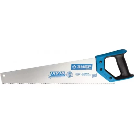 Ножовка по дереву (пила) ЗУБР ЛЕВША-6 400 мм, 6TPI, прямой зуб, быстрый рез поперек волокон, для крупных и средних заготовок, закалка, 2K рукоятка 15230-40 купить в Тюмени