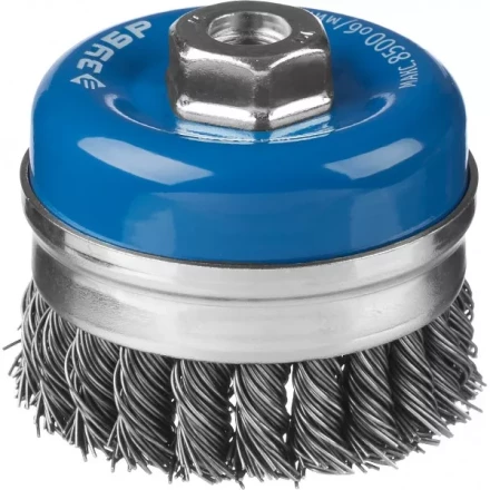 ЗУБР &quot;ПРОФЕССИОНАЛ&quot;. Щетка чашечная усиленная для УШМ, плетеные пучки стальной проволоки 0,8мм, 80ммхМ14 35271-080_z02 купить в Тюмени