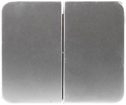 Выключатель СВЕТОЗАР &quot;ГАММА&quot; двухклавишный, без вставки и рамки, цвет светло-серый металлик, 10A/~250B SV-54134-SM купить в Тюмени