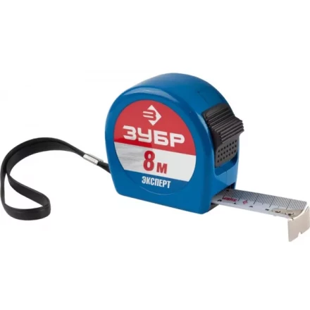 Рулетка ЗУБР, алюмин корпус повышенной прочности, нейлон покрытие, компактная эргоном конструкция, 8м/25мм 34058-08-25 купить в Тюмени