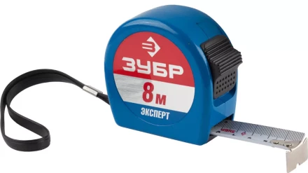 Рулетка ЗУБР, алюмин корпус повышенной прочности, нейлон покрытие, компактная эргоном конструкция, 8м/25мм 34058-08-25 купить в Тюмени