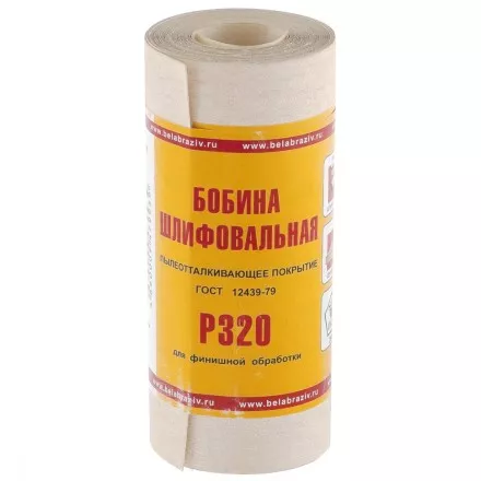 Шкурка на бумажной основе LP10C Р400 мини-рулон 115 мм х 5м БАЗ артикул 75659 купить в Тюмени