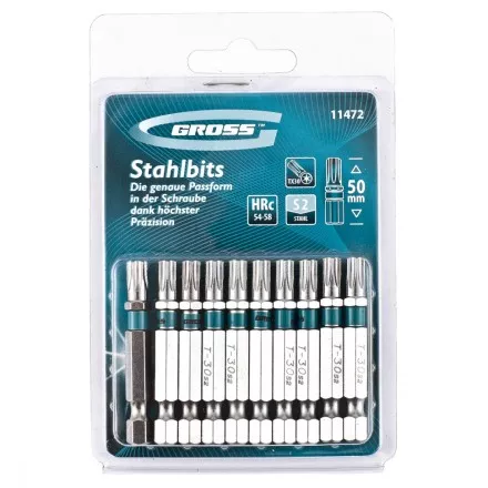 Набор бит TORX 40х50 сталь S2 10 шт GROSS 11473 купить в Тюмени