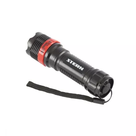 Фонарь бытовой пластик 1W LED ремешок зум 3 режима 100% - 50% - стробоскоп 3хААА Stern 90570 купить в Тюмени