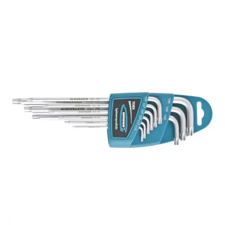 Набор ключей имбусовых TORX-TT T10-T50 экстра-длинные S2 сатинированные 9 шт Gross 16408 купить в Тюмени