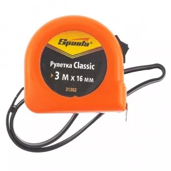 Рулетка Classic, 3 м х 16 мм, пластиковый корпус  SPARTA 31302 купить в Тюмени