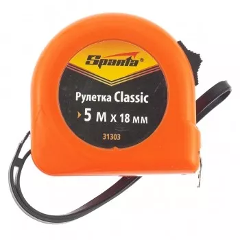 Рулетка Classic, 5 м х 18 мм, пластиковый корпус  SPARTA 31303 купить в Тюмени