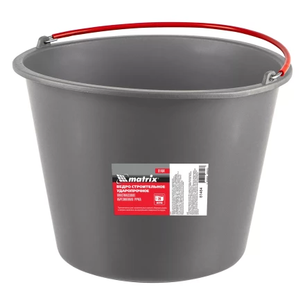 Ведро строительное пластмассовое Matrix 20 л, ударопрочное, обрезиненная ручка, 81464 купить в Тюмени