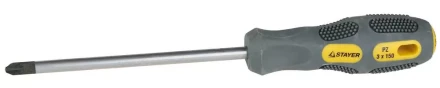 Отвертка STAYER "PROFESSIONAL" "MAX-GRIP" слесарная, Cr-V, намагниченная, PZ №3x150мм 25822-3-150 G купить в Тюмени