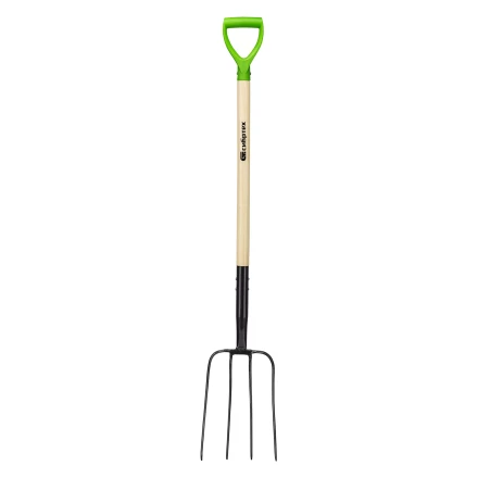 Вилы 4-рогие Сибртех 61379, сенные, кованые, 210х340х1260 мм, деревянный лакированный черенок купить в Тюмени