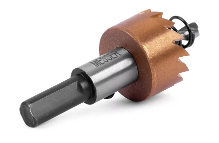 HSS-TiN коронка MESSER  23мм с центр. сверлом и толкающей пружиной для  лист. материала  до 2 мм ц/х купить в Тюмени