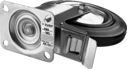 Колеса поворотные с тормозом из литой резины с металлическим диском серия ПРОФЕССИОНАЛ купить в Тюмени