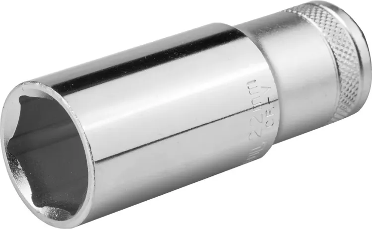 Торцовая головка KRAFTOOL "INDUSTRIE QUALITAT", удлиненная, Cr-V, FLANK, хромосатинированная, 1/2", 22 мм 27807-22_z01 купить в Тюмени