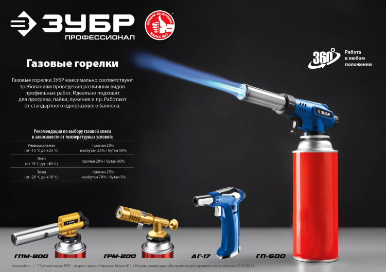 ЗУБР ГРМ-200, 1300°C, цельнометаллическая, 2 в 1, газовая горелка на баллон с цанговым соединением, Профессионал (55556) купить в Тюмени