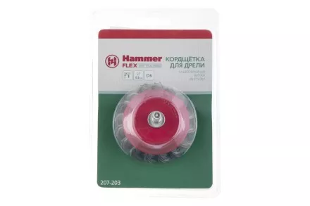 Кордщетка HAMMER чаша 63мм для дрели витая сталь (207-203) купить в Тюмени