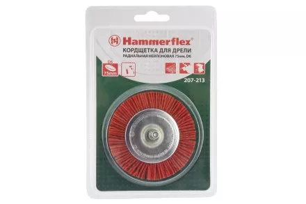 Кордщетка HAMMER плоская 75мм для дрели нейлон (207-213) купить в Тюмени