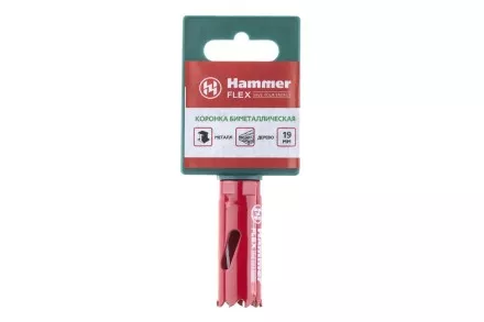 Коронка биметаллическая HAMMER Ф19х38мм 1/2&quot;  BiMETALL (224-001) купить в Тюмени