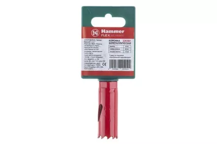 Коронка биметаллическая HAMMER Ф19х38мм 1/2&quot;  BiMETALL (224-001) купить в Тюмени