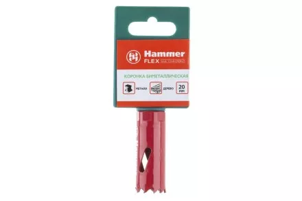 Коронка биметаллическая HAMMER Ф20х38мм 1/2&quot; BiMETALL (224-002) купить в Тюмени