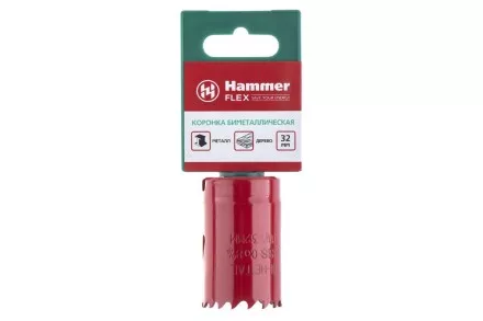 Коронка биметаллическая HAMMER Ф32х38мм 5/8&quot; BiMETALL (224-006) купить в Тюмени