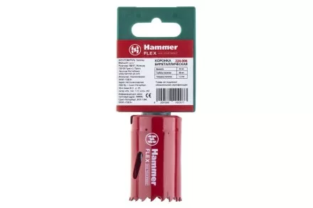 Коронка биметаллическая HAMMER Ф32х38мм 5/8&quot; BiMETALL (224-006) купить в Тюмени