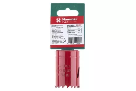 Коронка биметаллическая HAMMER Ф35х38мм 5/8&quot; BiMETALL (224-007) купить в Тюмени