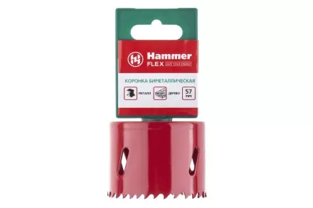 Коронка биметаллическая HAMMER Ф57х38мм 5/8&quot; BiMETALL (224-011) купить в Тюмени