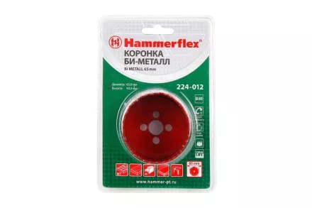 Коронка биметаллическая HAMMER Ф65х38мм 5/8&quot; BiMETALL (224-012) купить в Тюмени