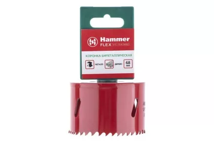 Коронка биметаллическая HAMMER Ф68х38мм 5/8&quot; BiMETALL (224-013) купить в Тюмени