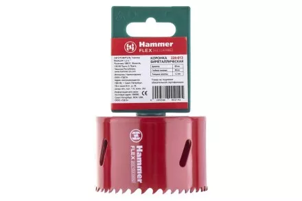 Коронка биметаллическая HAMMER Ф68х38мм 5/8&quot; BiMETALL (224-013) купить в Тюмени