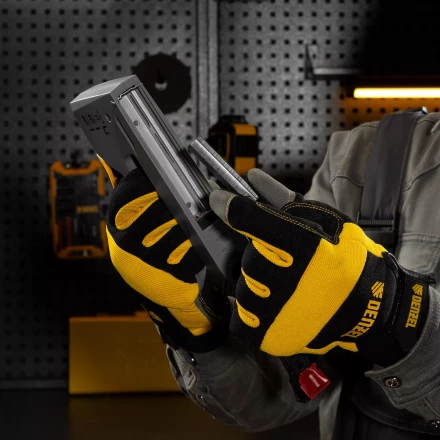 Степлер мебельный Denzel 40213, пластиковый корпус, тип 53, 6-14 мм, тип 300, 15 мм, тип 500, 15 мм купить в Тюмени