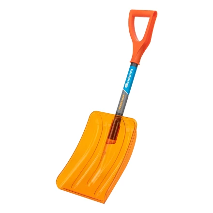 Лопата для уборки снега Сибртех 61673, поликарбонат, 270х360х840 мм, стальной черенок, усиленная купить в Тюмени
