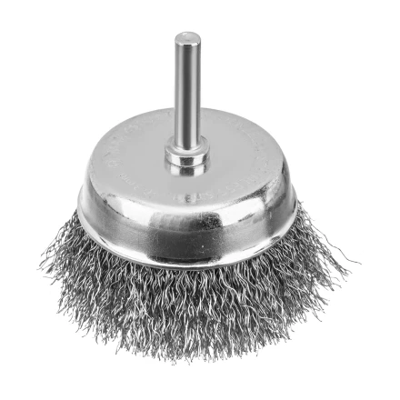 Набор щеток для дрели Denzel, 2 Плоские 50-75мм, 3 Чашки 25-50-75мм, шпилька,  нерж.вит. проволока 74493 купить в Тюмени