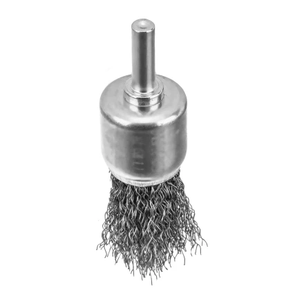 Набор щеток для дрели Denzel, 2 Плоские 50-75мм, 3 Чашки 25-50-75мм, шпилька,  нерж.вит. проволока 74493 купить в Тюмени