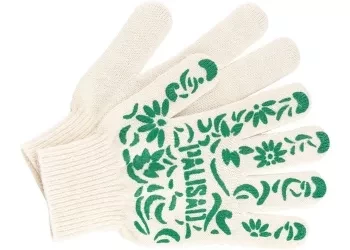 Перчатки садовые х/б, ПВХ узор &quot;летний сад&quot;, 10 класс, PALISAD Россия 67771 купить в Тюмени