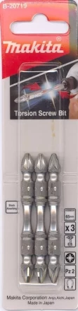 Биты Makita PZ2 65мм 3шт, 2-х сторонние (B-20719) купить в Тюмени