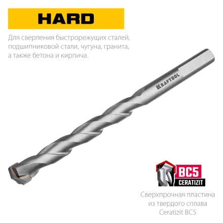 Cверла специальные по твёрдым материалам HARD 29177-160-12 купить в Тюмени