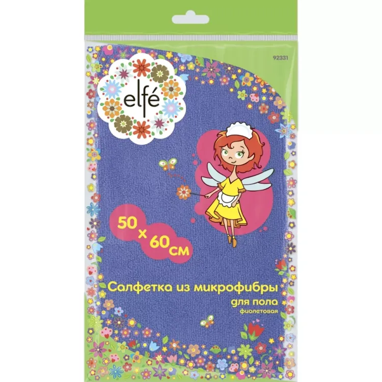 Салфетка из микрофибры для пола фиолетовая 500х600 мм Elfe 92331 купить в Тюмени