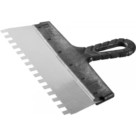 Шпатель ЗУБР &quot;МАСТЕР&quot; ФАСАДНЫЙ, нержавеющее полотно, 300мм, зуб 10х10мм 10078-30-10 купить в Тюмени