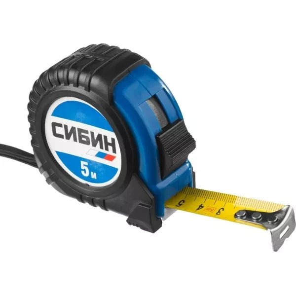 Рулетка СИБИН, обрезиненный пластиковый корпус, 5м/19мм 34019-05-19 купить в Тюмени