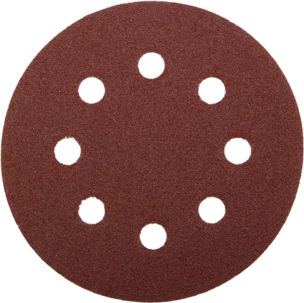 Круг шлифовальный ЗУБР &quot;МАСТЕР&quot; универсальный, из абразивной бумаги на велкро основе, 8 отверстий, Р60, 125мм, 5шт 35562-125-060 купить в Тюмени