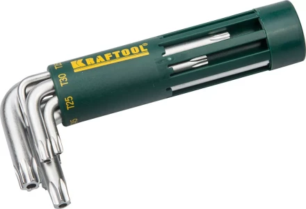 Набор KRAFTOOL: Ключи имбусовые короткие, Cr-Mo сталь, держатель-рукоятка, TORX Hole, T10-T50, 8 пред 27433-1_z01 купить в Тюмени