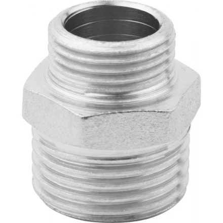 Бочонок ЗУБР &quot;ЭКСПЕРТ&quot; переходной, никелированная латунь, 1/2&quot;-3/8&quot; 51243-1/2-3/8 купить в Тюмени