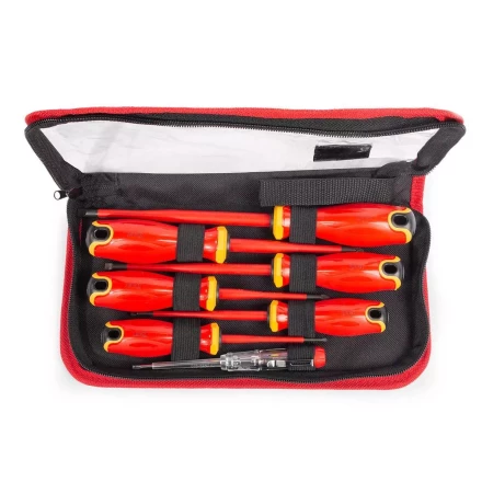 Набор диэлектрических отверток КВТ SLIM VDE НИО-2207 сталь S2, профиль SL, PZ, 7 шт. (88933) купить в Тюмени